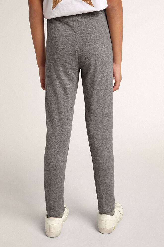 Kids | Grey Star Collection Sweatpants with Gold Glitter Stars On Both Sides | Grey Melange x Gold - Image 5