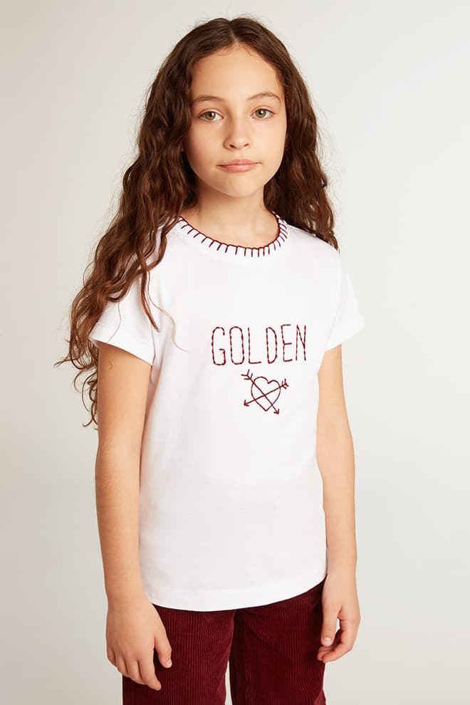 Kids | Hand-Embroidered White Cotton T-Shirt | Optic White - Image 4