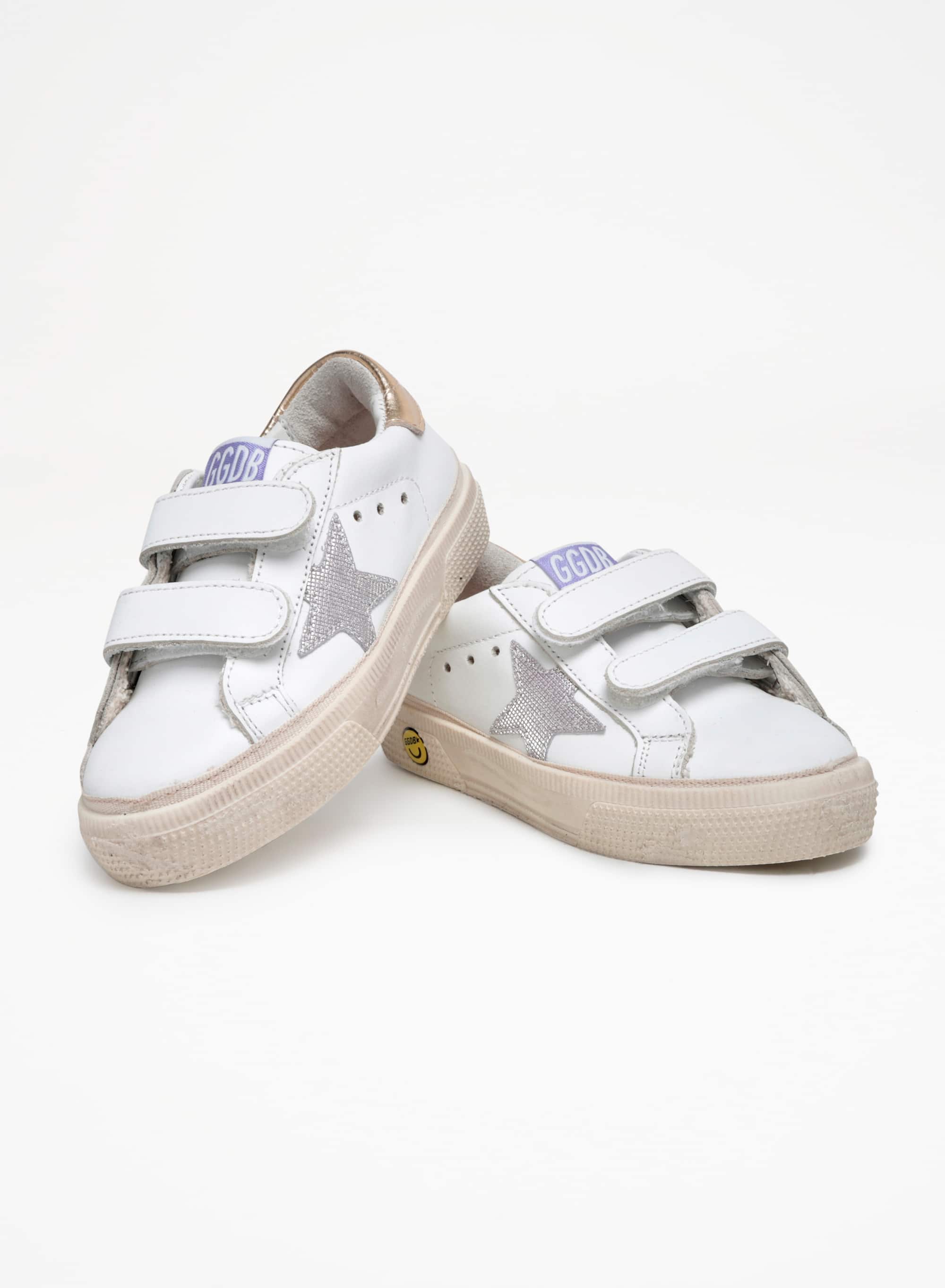 Kids | May with Gold Heel | White x Light Pink x Gold - Image 5