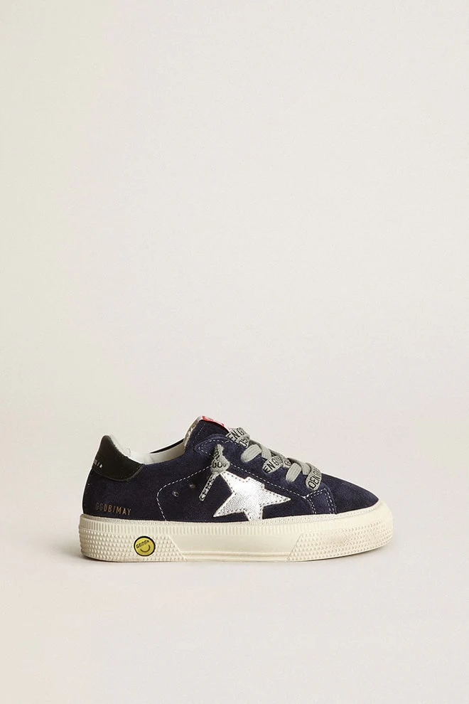 Kids | May Young Dark Blue Suede with Silver Star | Dark Blue x Silver x Black - Image 7