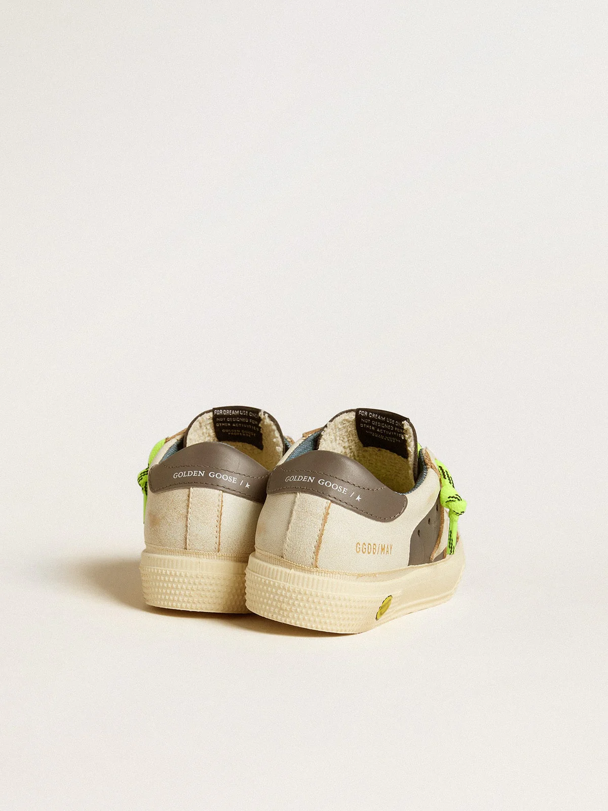 Kids | May Young White & Blue Leather with Fluorescent Laces | White x Dark Blue - Image 7