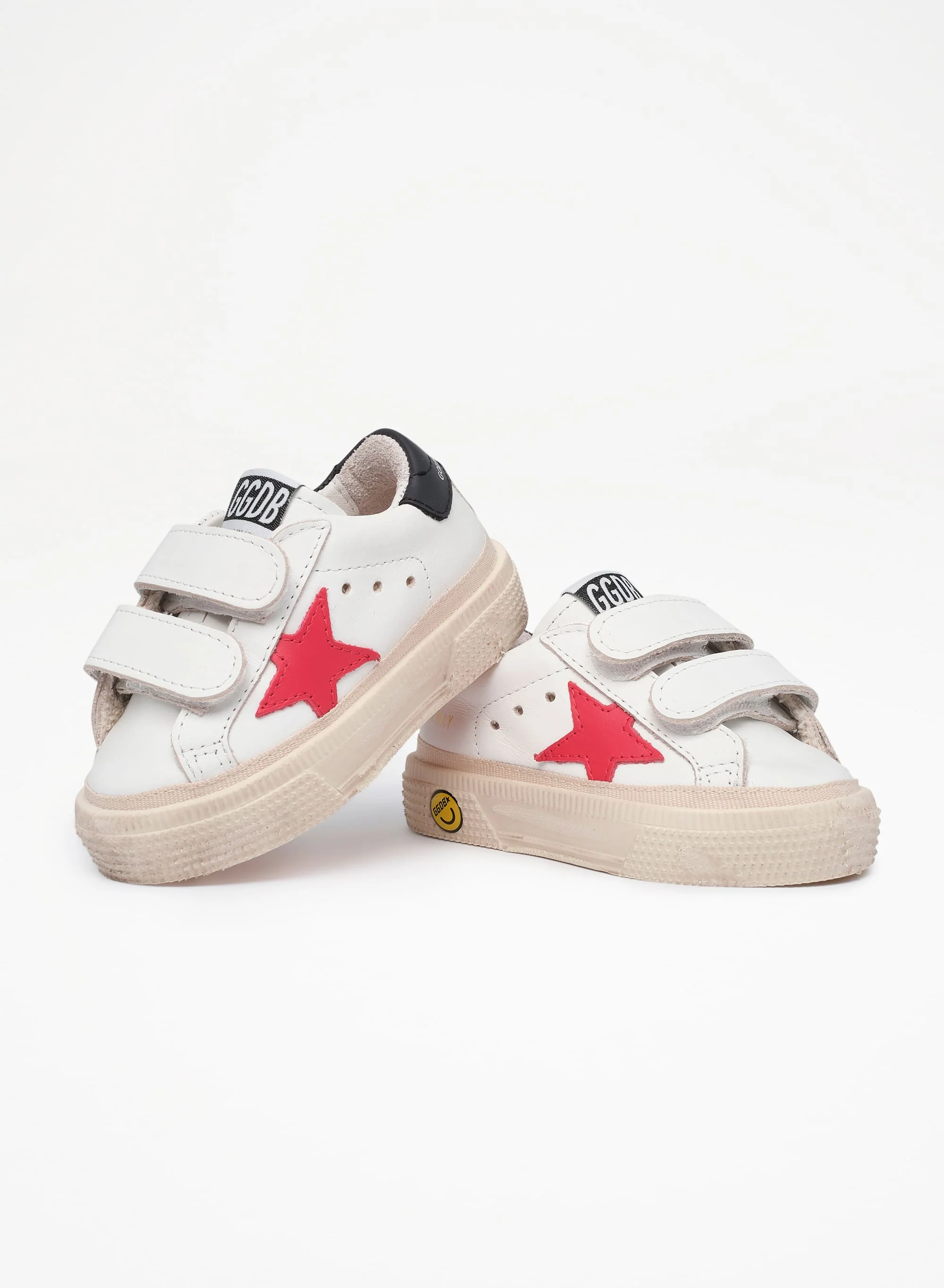 Kids | May Young White Leather with Red Star & Black Heel Tab | White x Red x Night Blue - Image 7