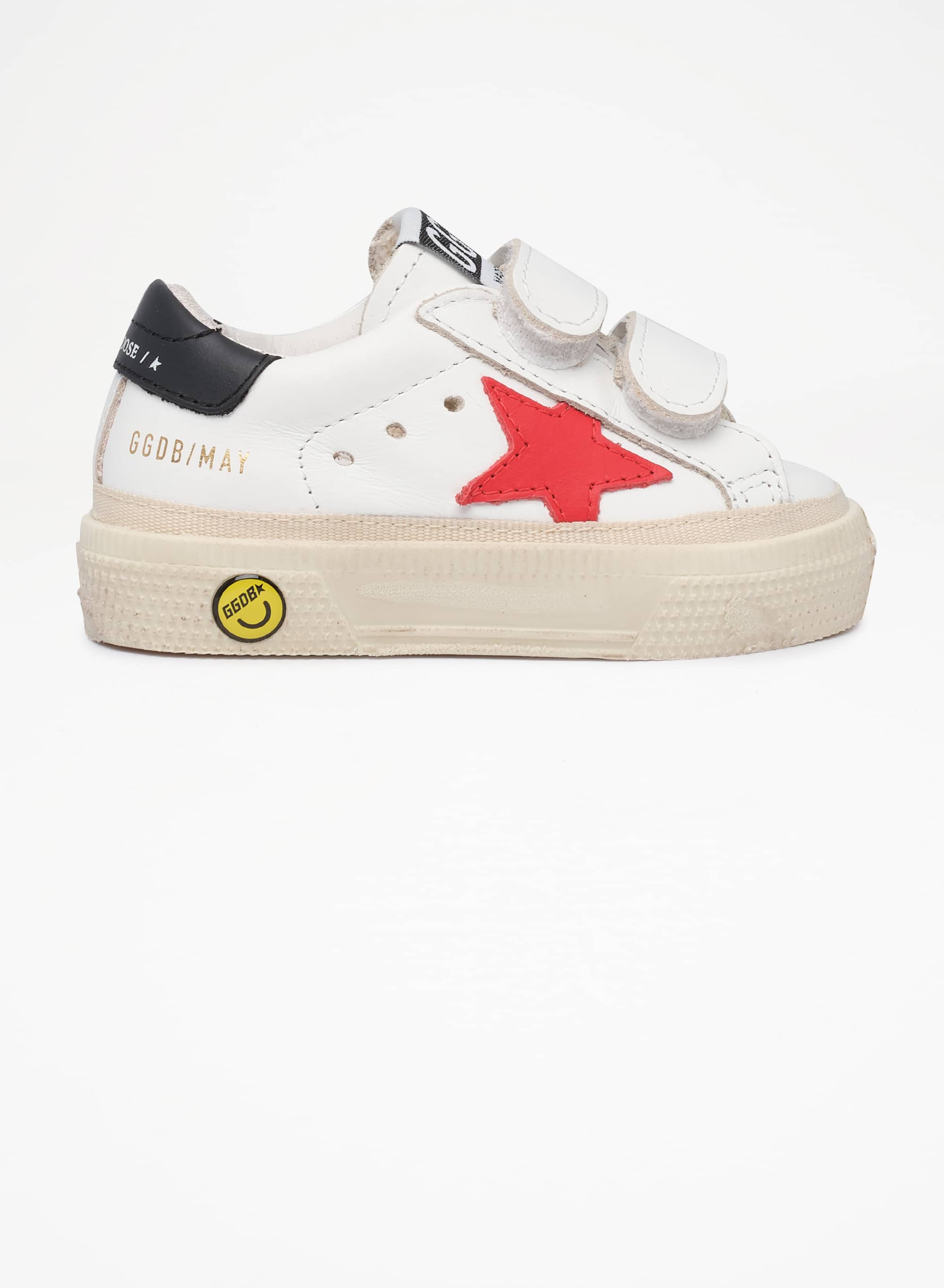 Kids | May Young White Leather with Red Star & Black Heel Tab | White x Red x Night Blue - Image 8
