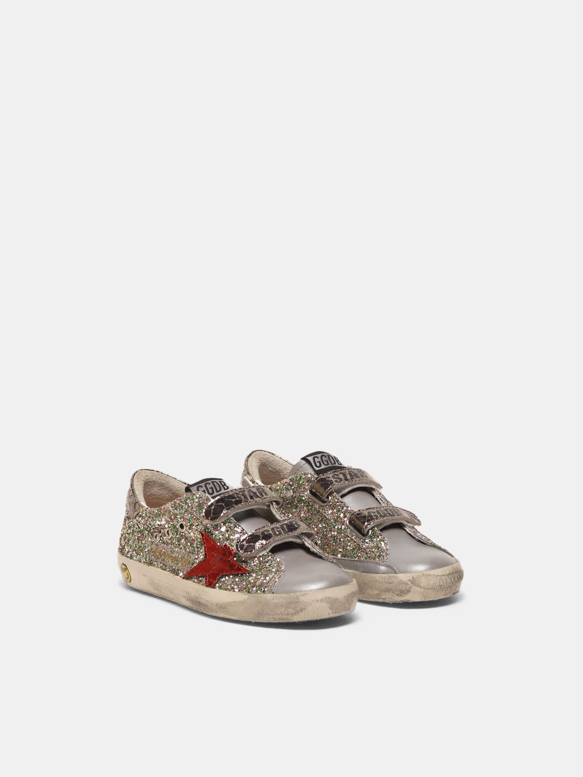 Kids | Old School Sneakers with Glitter & Red Star (V2) - Image 2