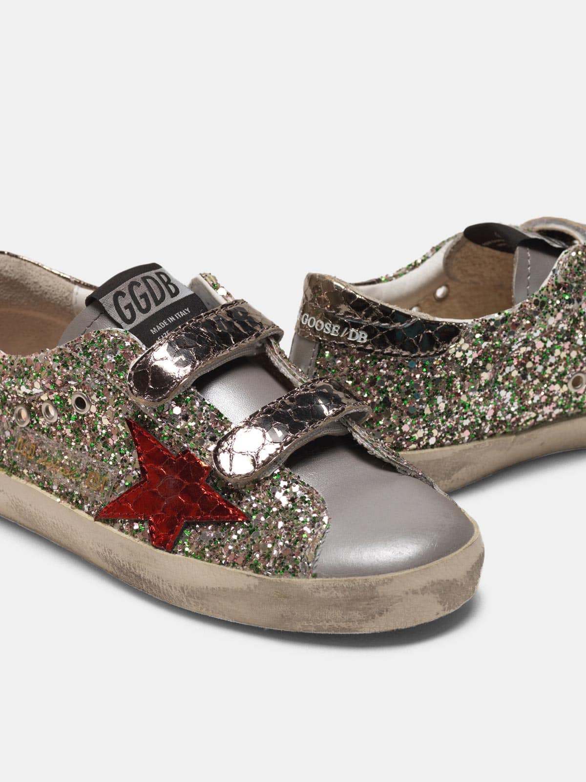 Kids | Old School Sneakers with Glitter & Red Star (V2) - Image 5