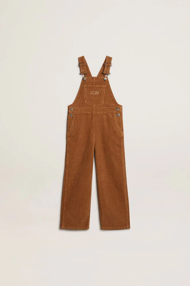 Kids | Overalls Bark-Colored Velvet-Effect Cotton | Cartouche - Image 7