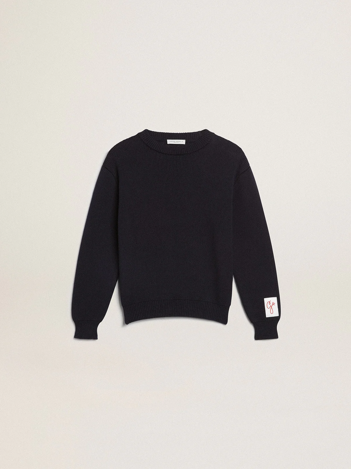 Kids | Round-Neck Sweater Dark Blue Cotton | Navy (V2) - Image 3