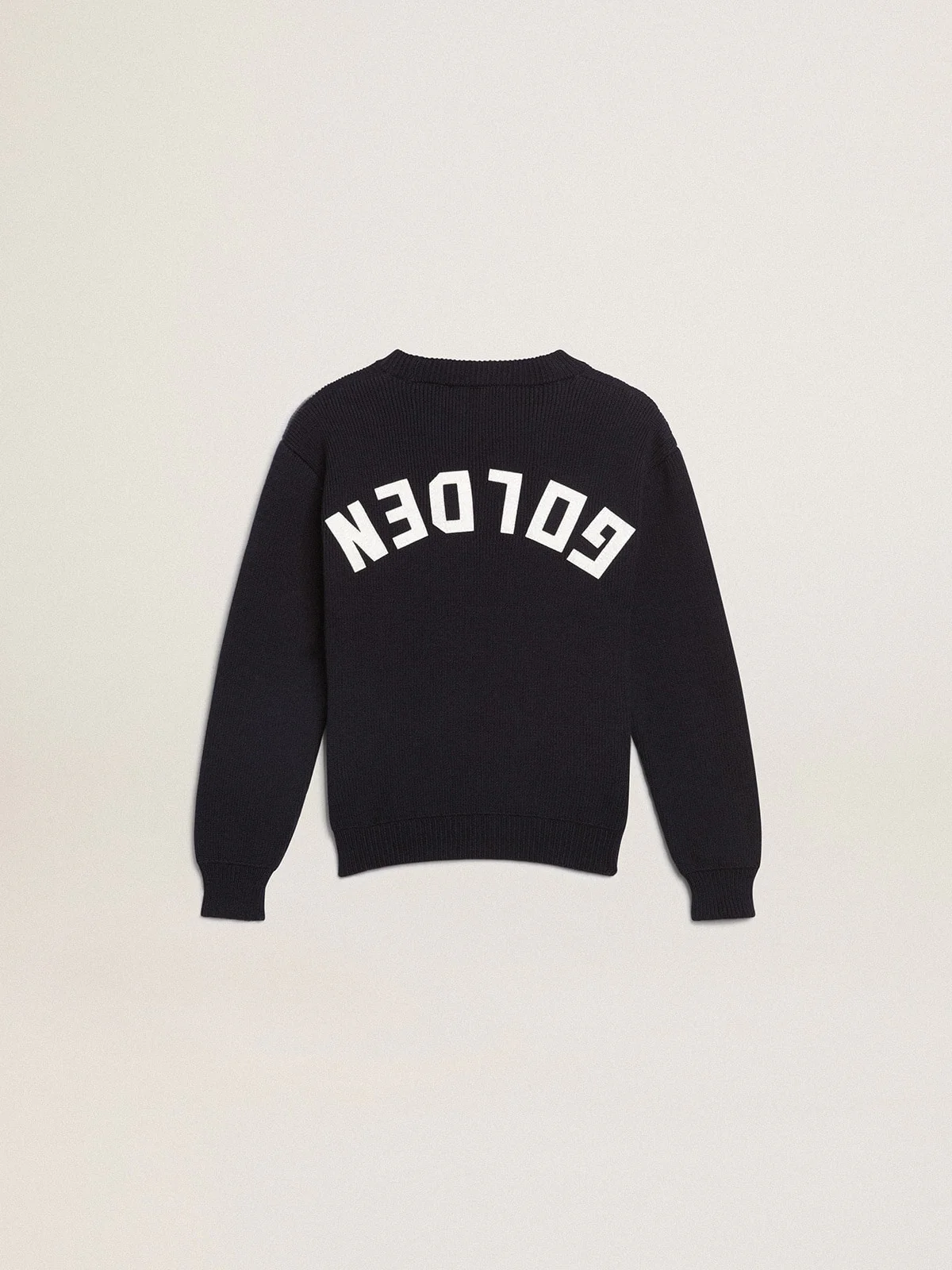 Kids | Round-Neck Sweater Dark Blue Cotton | Navy (V2) - Image 4