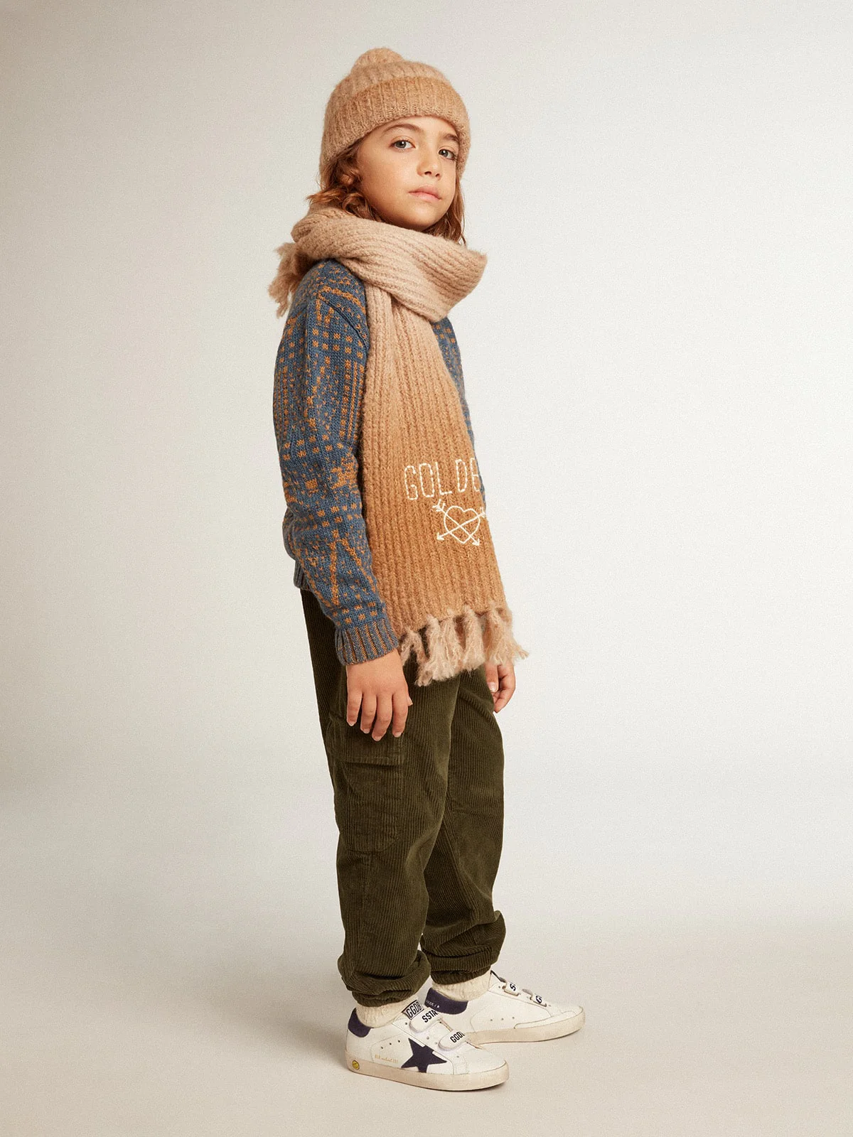 Kids | Round-Neck Sweater with Blue Fair Isle Motif | Sea Storm x Malt Ball - Image 2