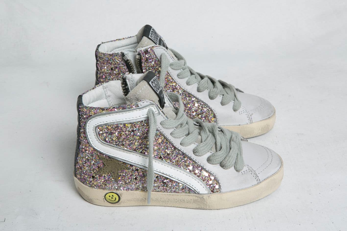 Kids | Slide Young Sneakers Glitter with White Flash - Image 2