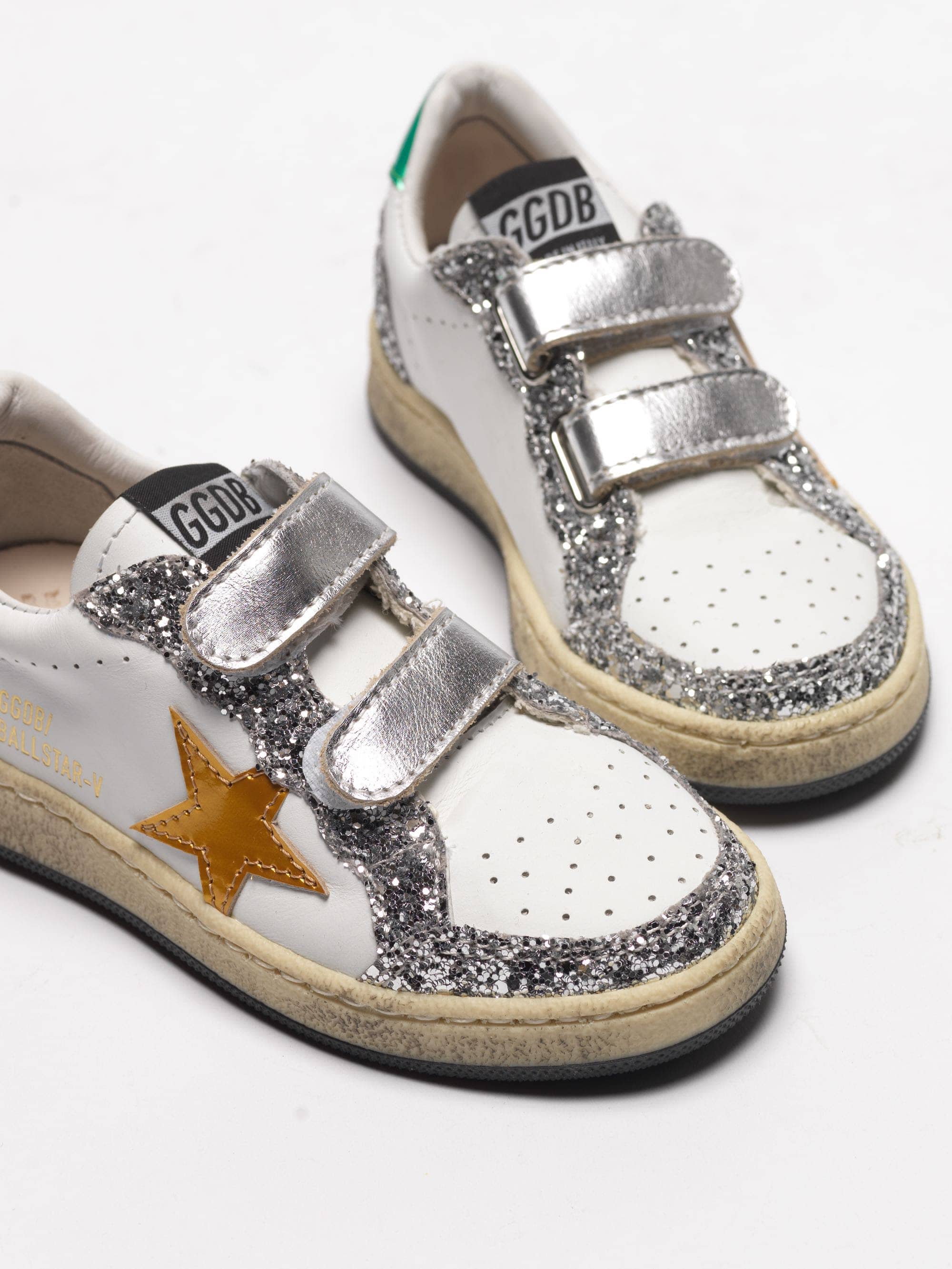 Kids | Sneakers Ballstar White Leather Glitter-Gold Star - Image 3
