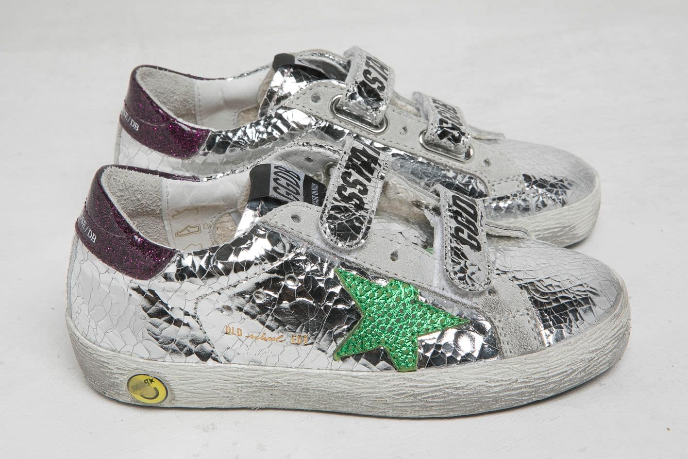 Kids | Sneakers Old School Silver Wall-Green Star (V2) - Image 2