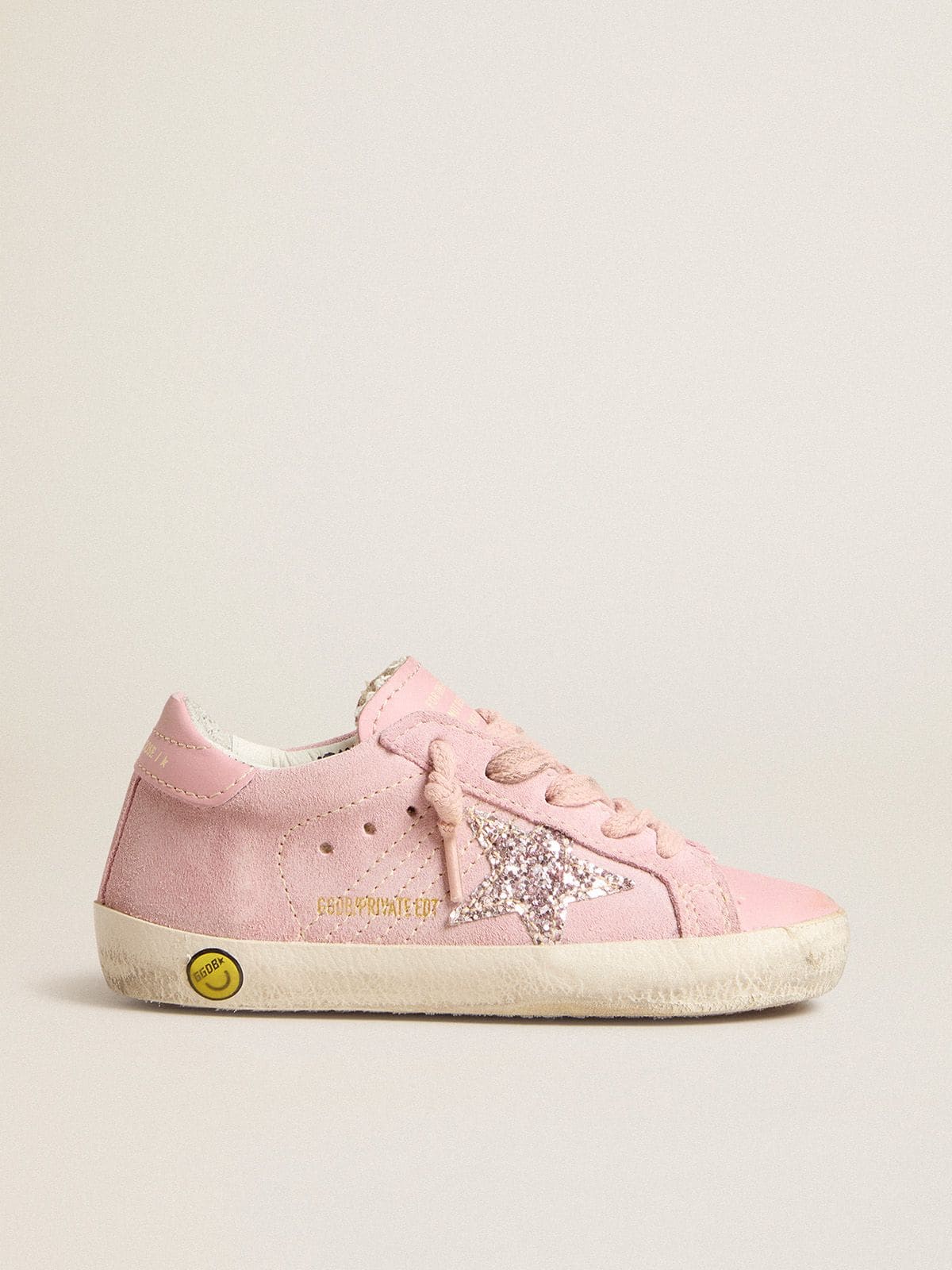 Kids | Sneakers Super Star Pink Suede Glitter Star | Antique Pink x Elderberry - Image 4