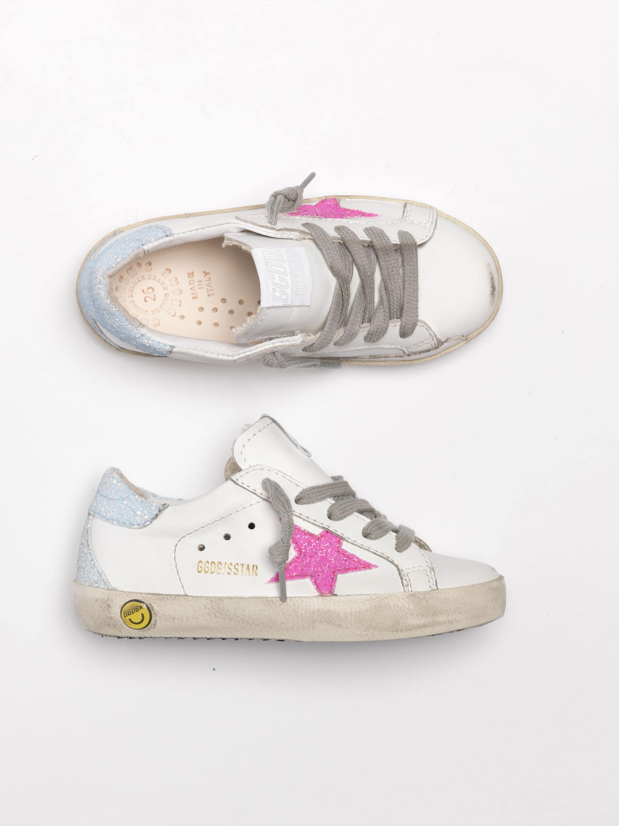 Kids | Sneakers Super-Star White Leather-Azure - Image 3
