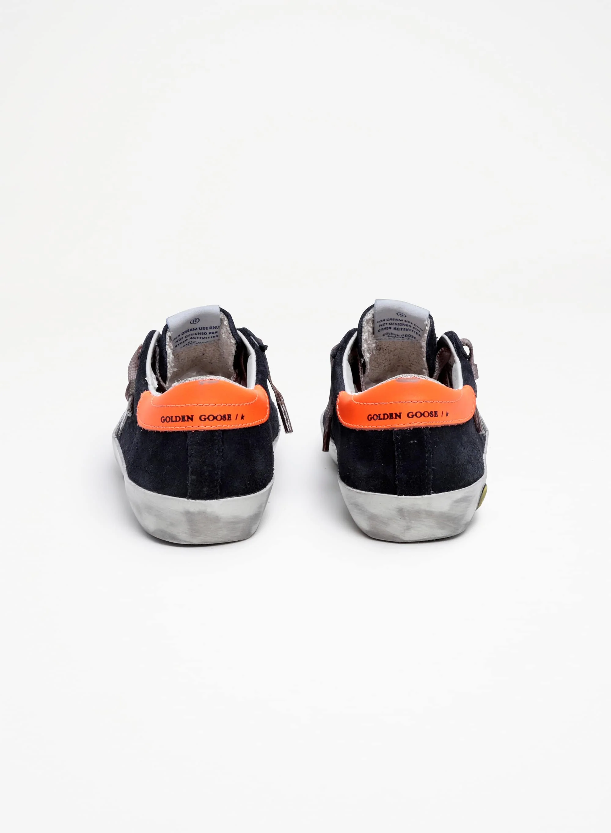 Kids | Super-Star Junior Night Blue Suede with Silver Star & Orange Heel Tab | Night Blue x Silver x Fluo Orange - Image 2
