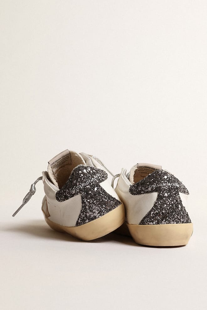 Kids | Super-Star Junior with A Hazelnut Star & Glitter Heel Tab | Cream x Beige x Dark Grey - Image 3