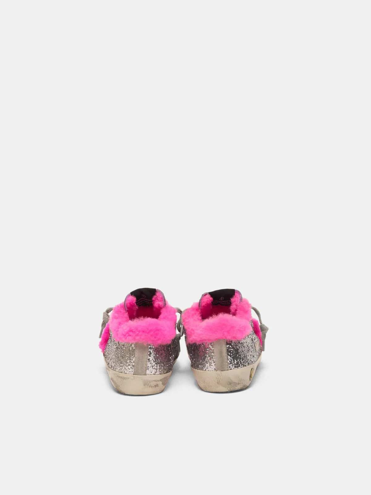 Kids | Super-Star Sneakers Glitter with Fuchsia Shearling Interior - Image 2