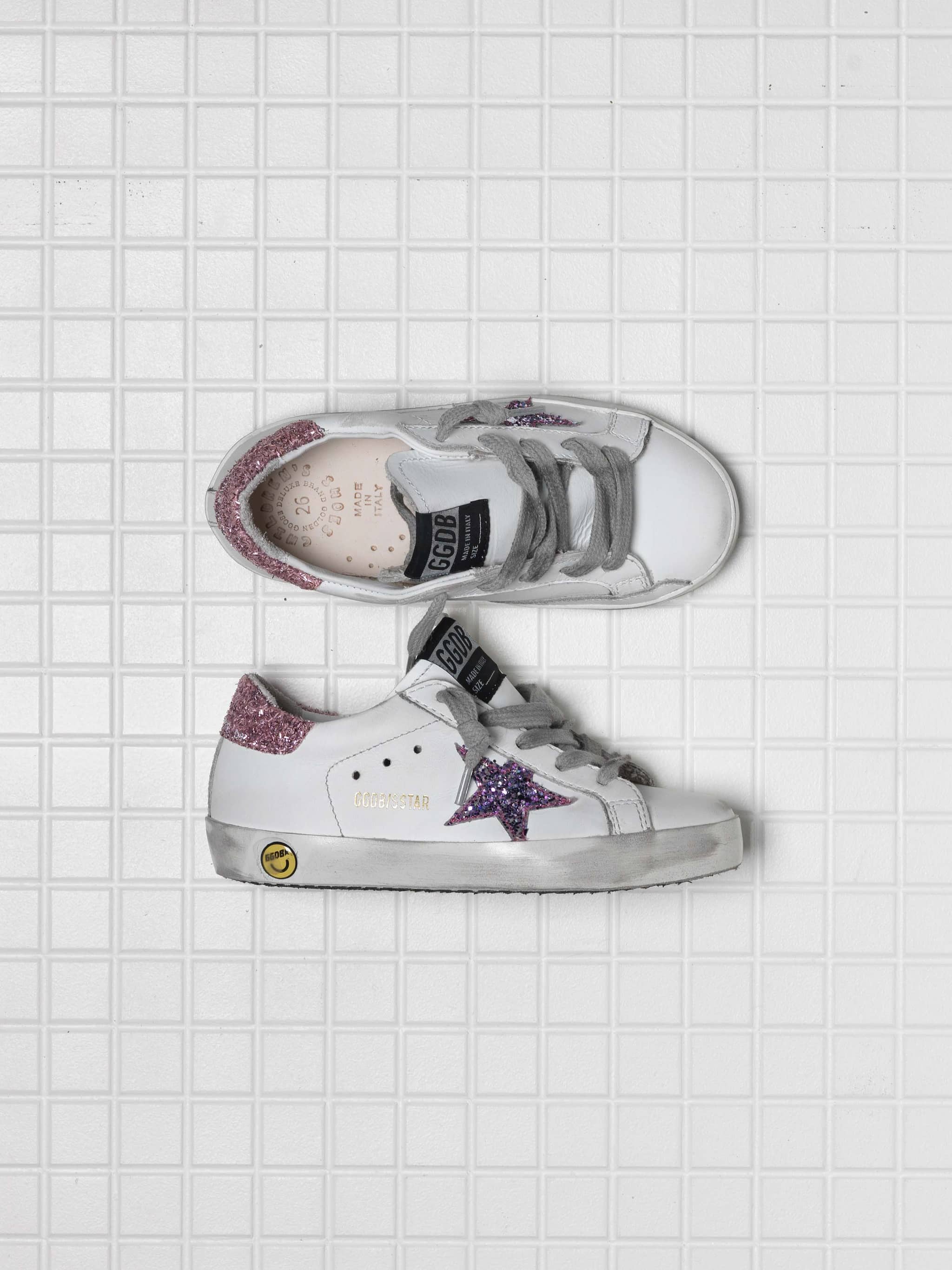 Kids | Super-Star Sneakers with Glitter Star & Heel Tab - Image 5