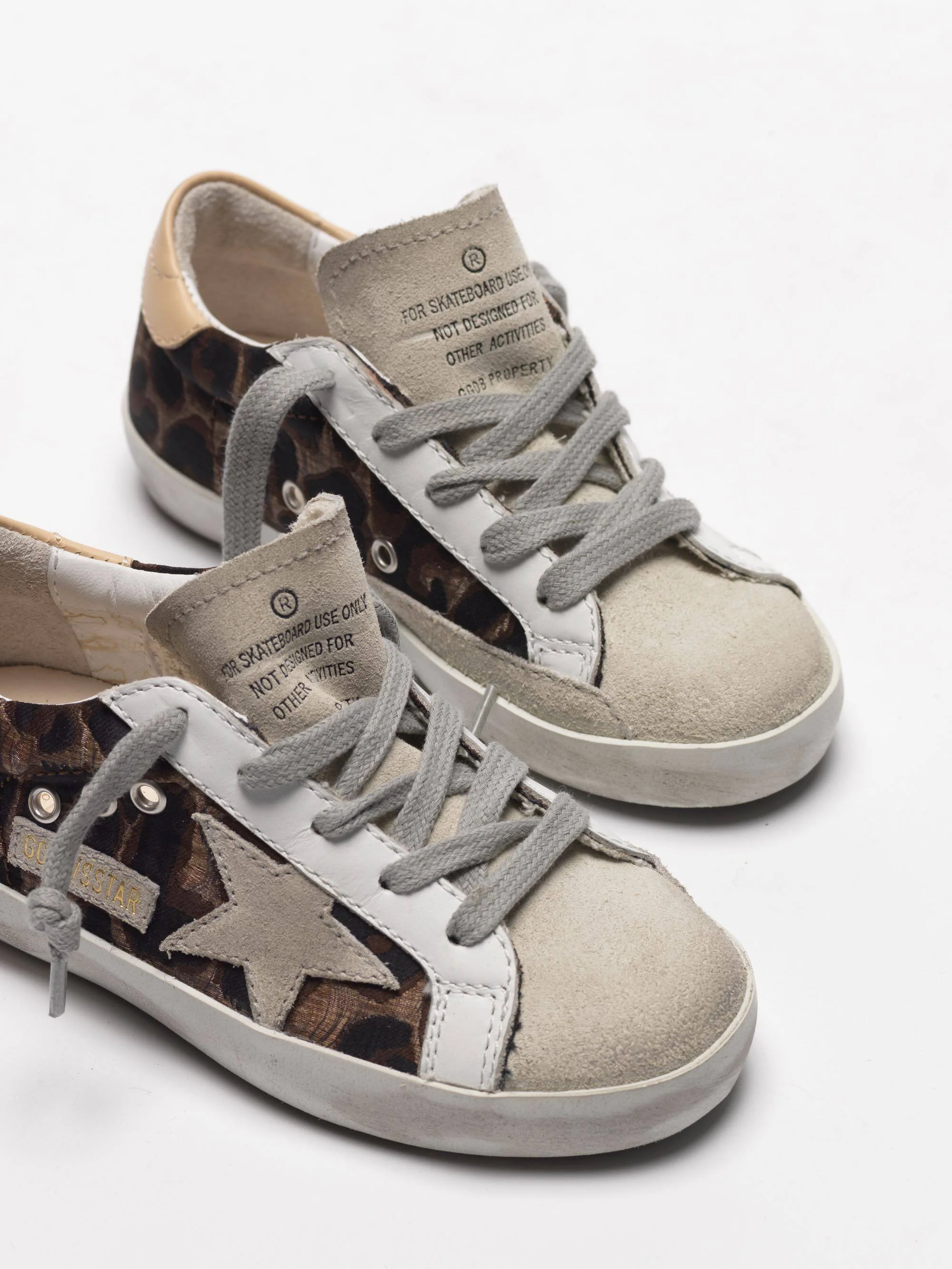 Kids | Super-Star Sneakers with Leopard Fabric-Hazelnut - Image 2