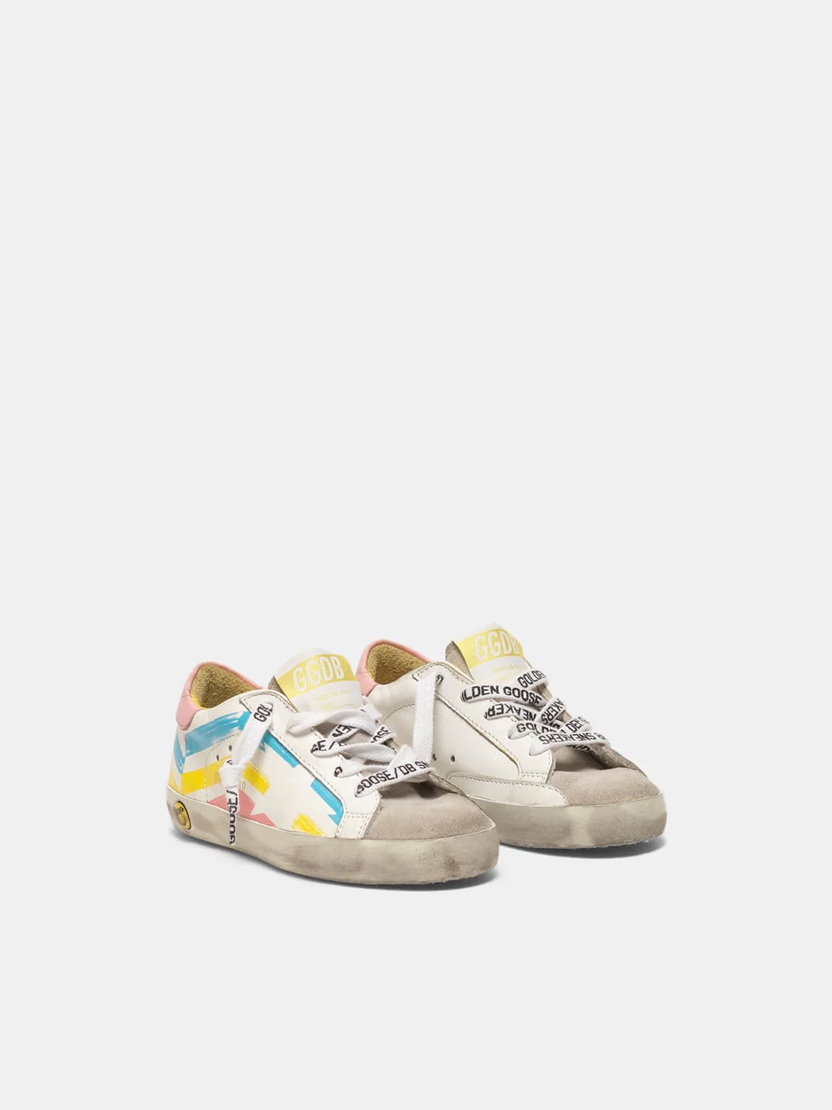 Kids | Super-Star Sneakers with Multicolour Flag Print - Image 2