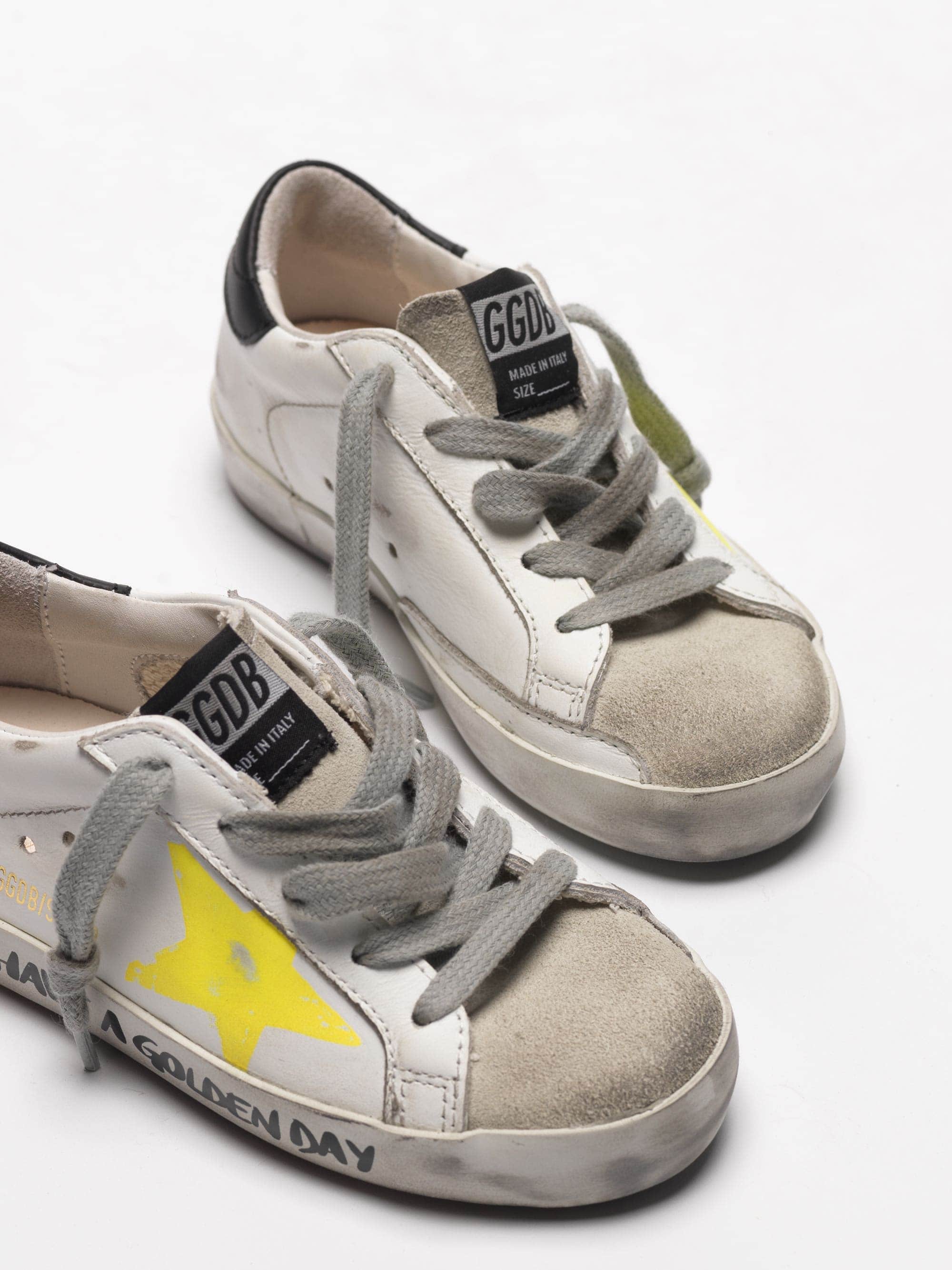 Kids | Super-Star Sneakers with Painted Star & Lettering On The Foxing (V2) - Image 4