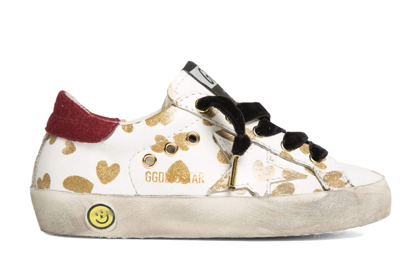Kids | Super-Star with Gold Heart Pattern & Red Heel Tab - Image 2