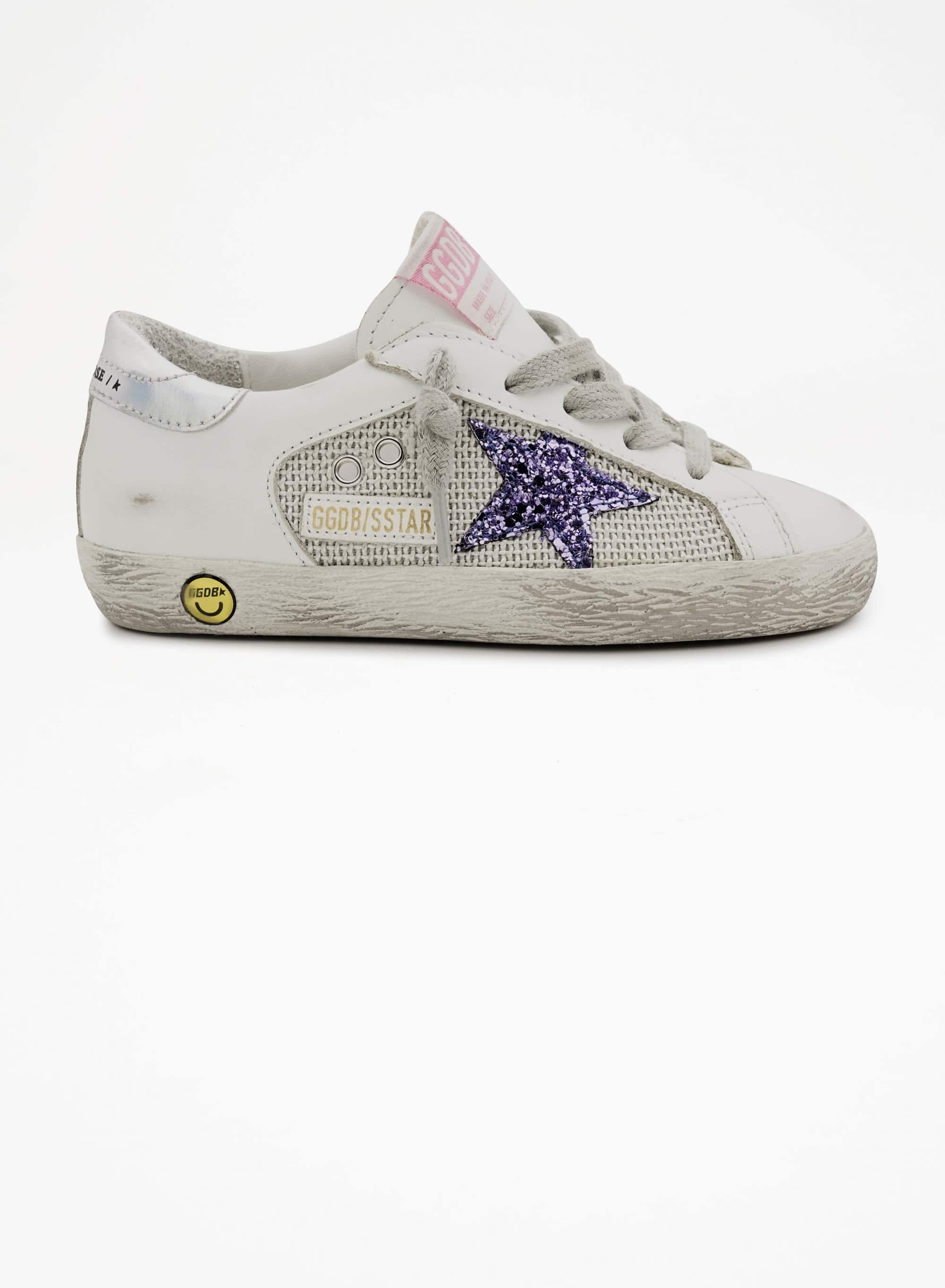Kids | Super-Star Young with White Leather, Captain Blue Star & Silver Heel Tab | Light Silver x White x Captain Blue x Silver - Image 4