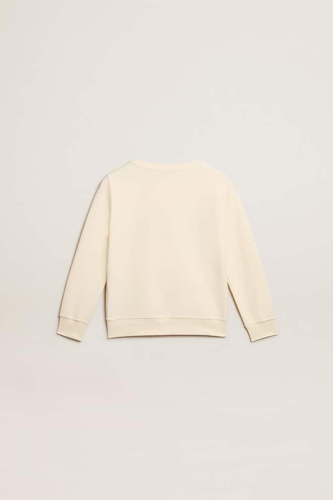 Kids | Sweatshirt Aged White with Multicolor Golden Lettering On The Front | Artic Wolf x Multicolor - Image 11