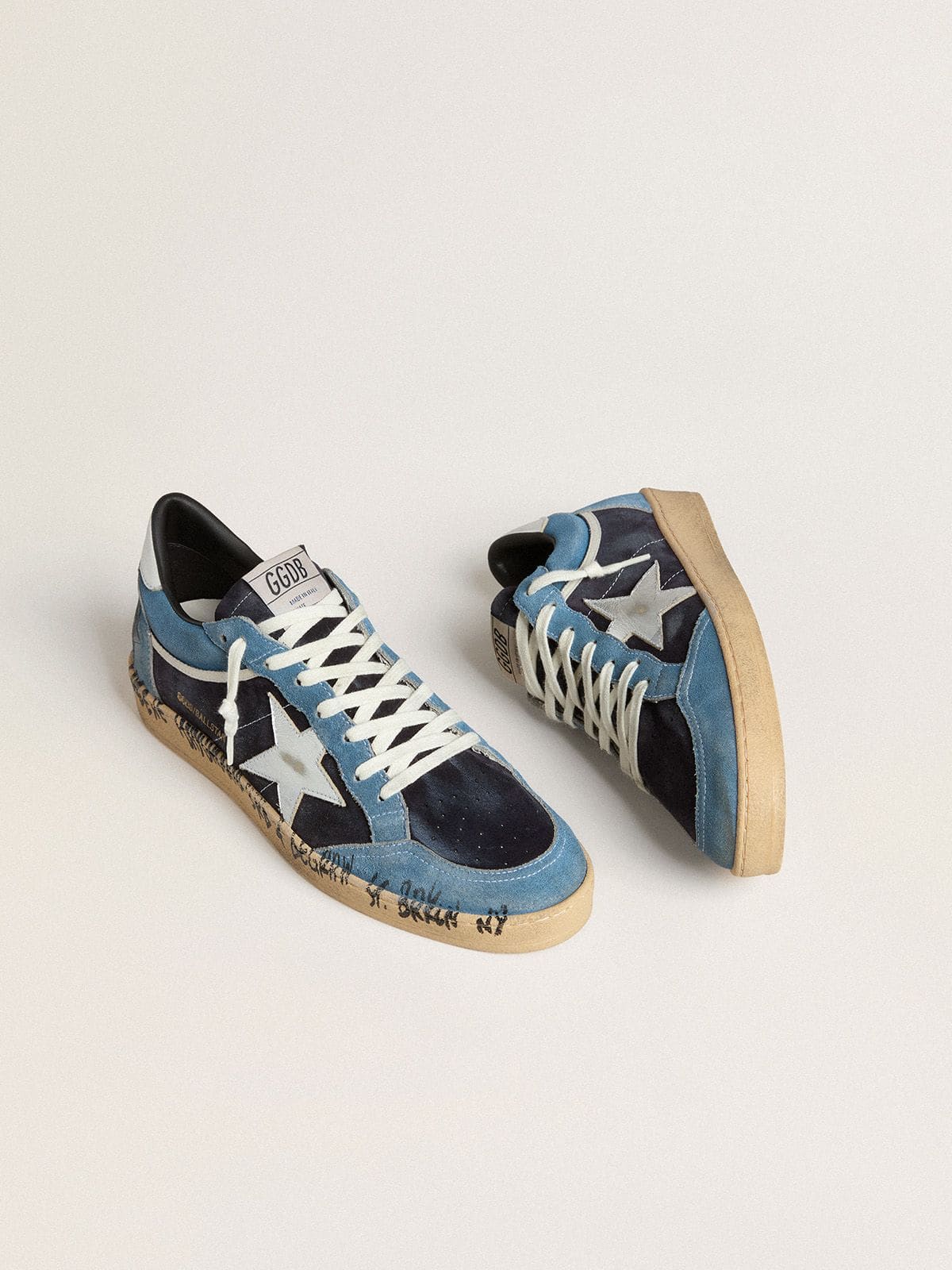 Men | Ball Star Blue Suede with Silver Star & Heel Tab | Bluette x Dark Blue x Silver - Image 9