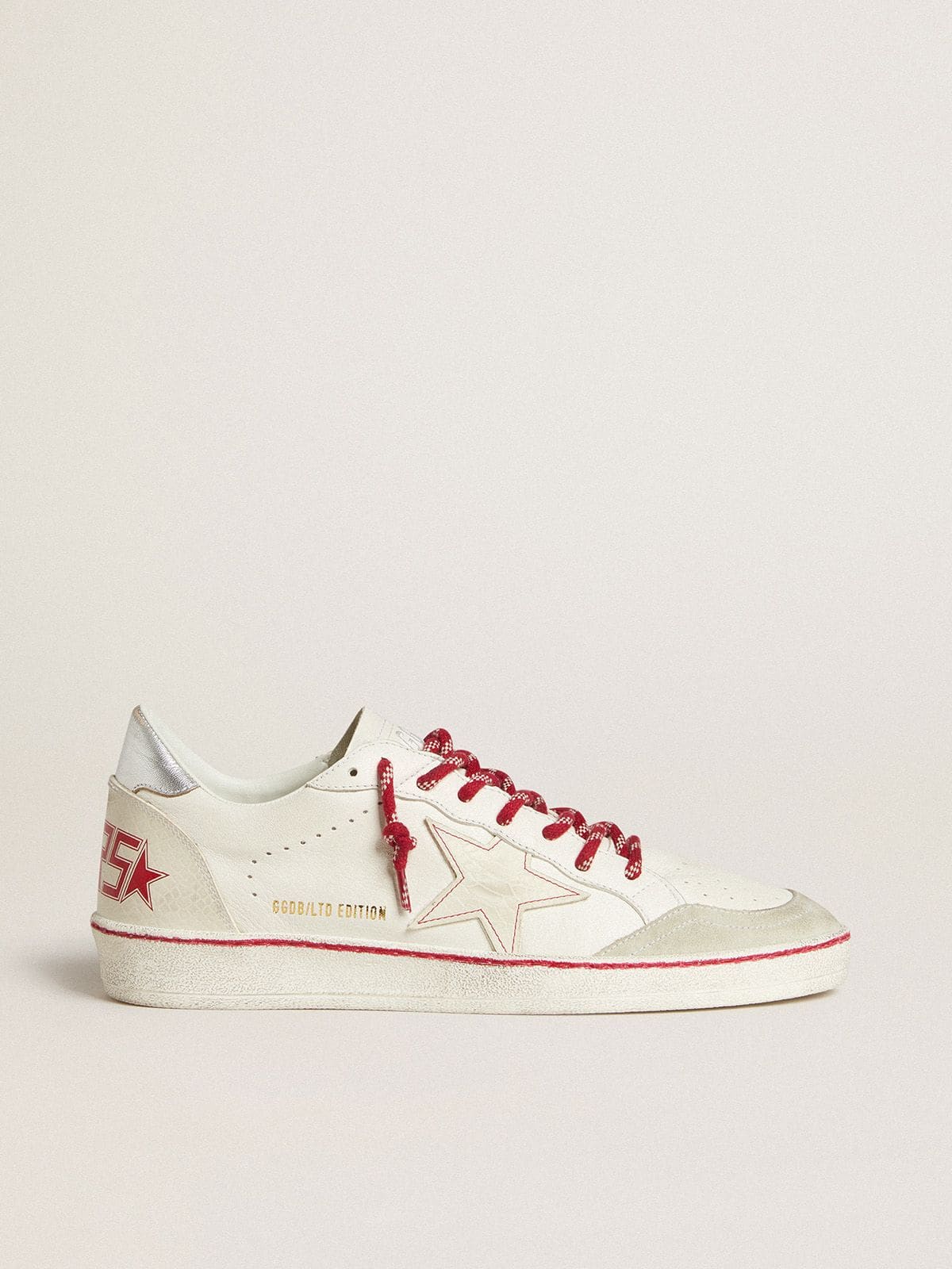 Men | Ball Star Ltd Cny White Leather with A Lived-In Effect | White x Ice x Silver - Image 2