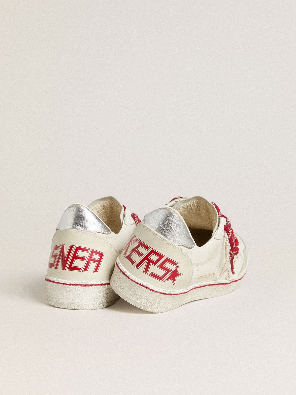 Men | Ball Star Ltd Cny White Leather with A Lived-In Effect | White x Ice x Silver - Image 8