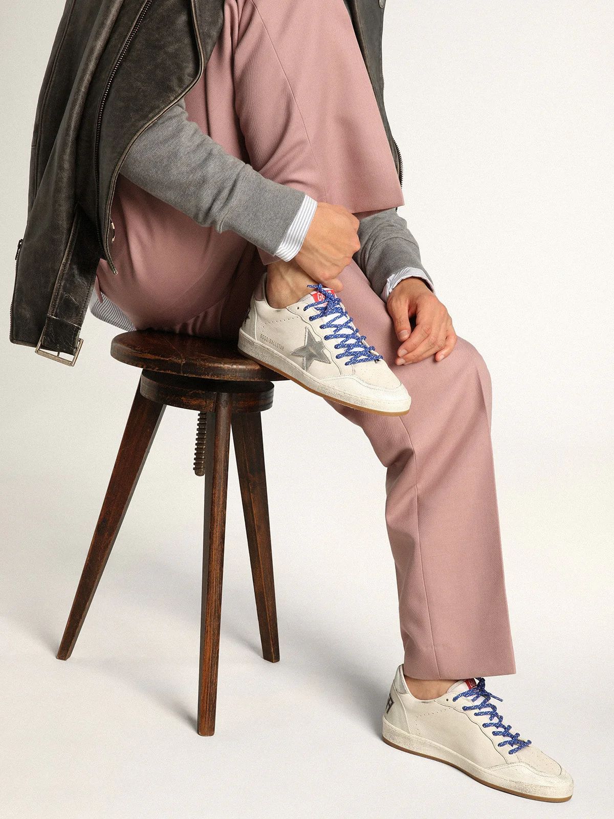 Men | Ball Star Ltd White Nappa with Silver Star | White x Silver - Image 3