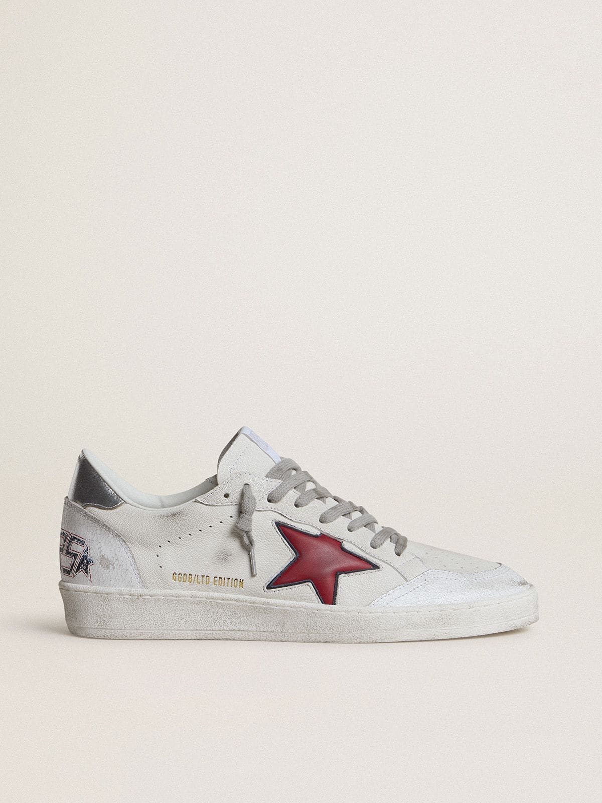 Men | Ball Star Ltd with Red Star & Silver Heel Tab | White x Red x Silver - Image 5