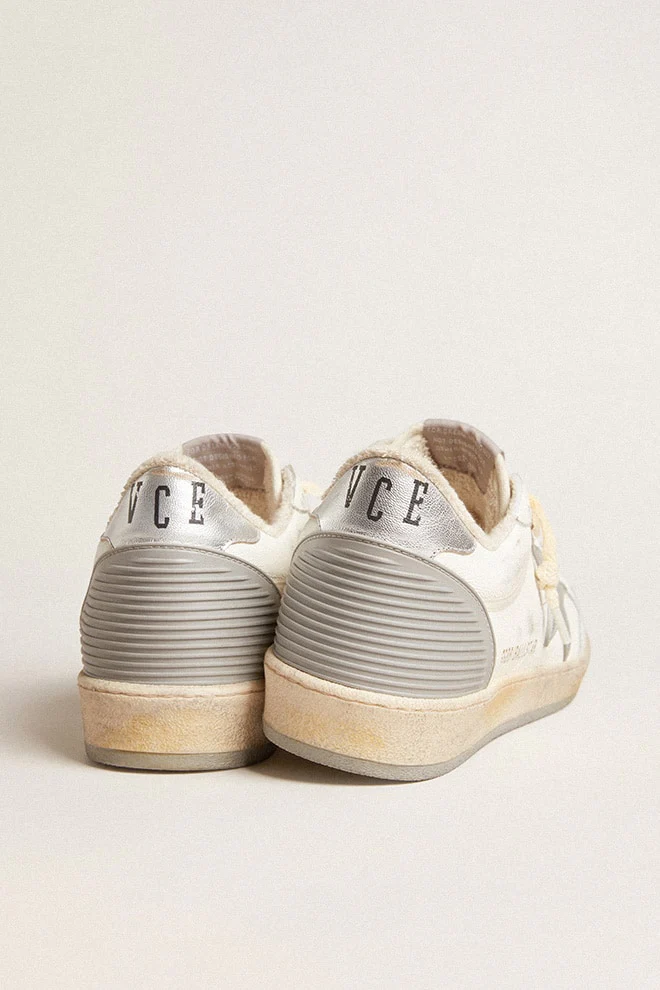 Men | Ball Star Nappa with Rubber Star & Silver Leather Heel Tab | White x Grey x Beige x Silver - Image 2