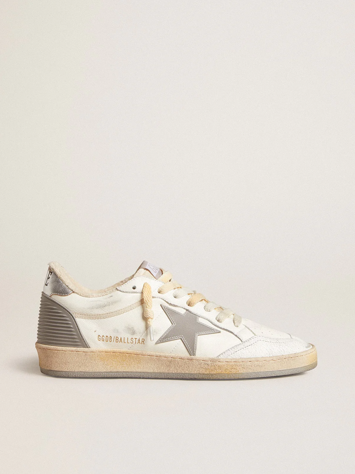 Men | Ball Star Nappa with Rubber Star & Silver Leather Heel Tab | White x Grey x Beige x Silver - Image 5