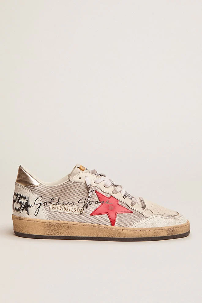 Men | Ball Star On Light Silver Mesh with Red Star | Silver x White x Red x Platinum - Image 9
