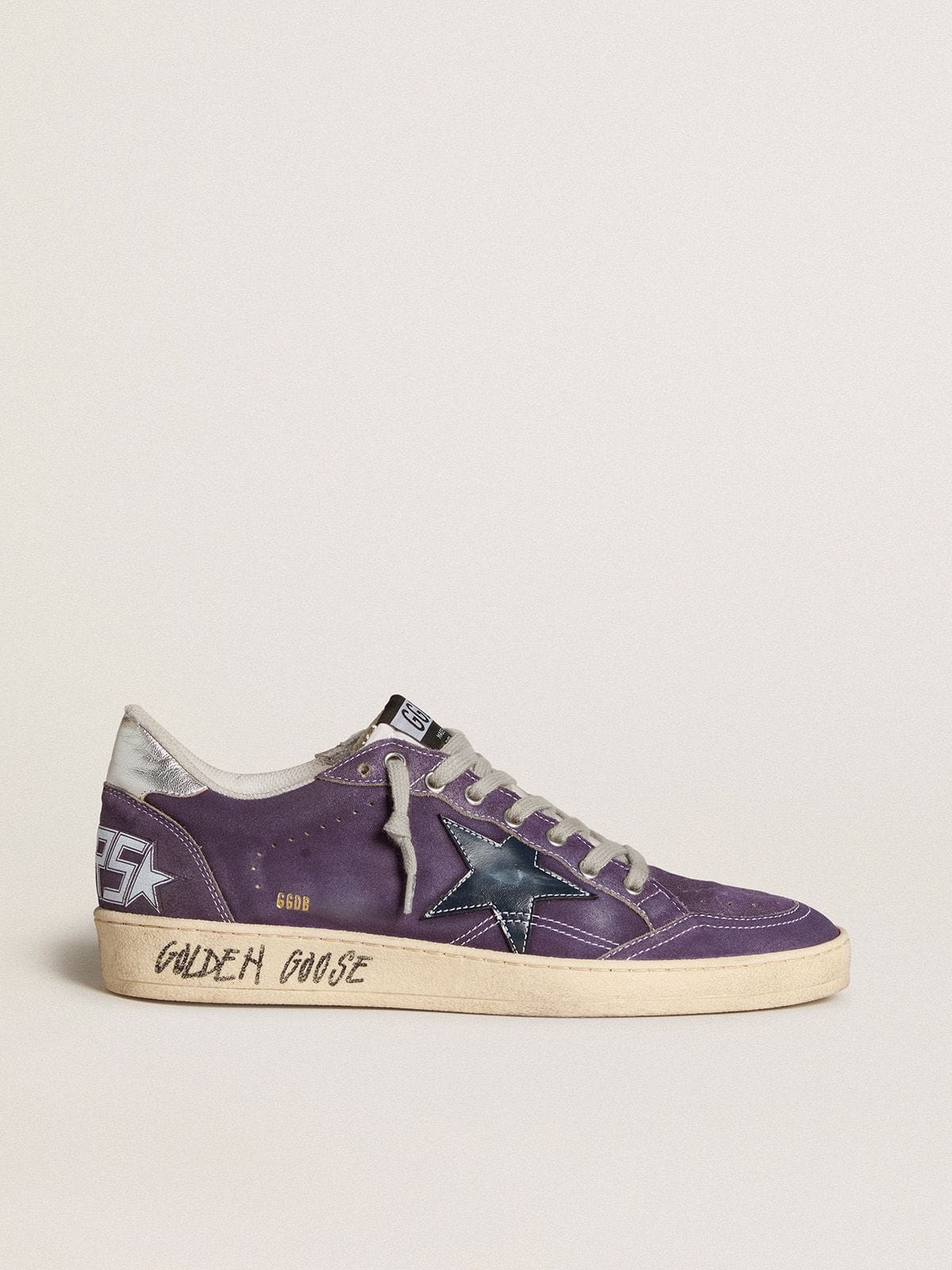 Men | Ball Star Purple Suede with Leather Star & Metallic Heel Tab | Purple x Silver x Ice x White x Blue - Image 3