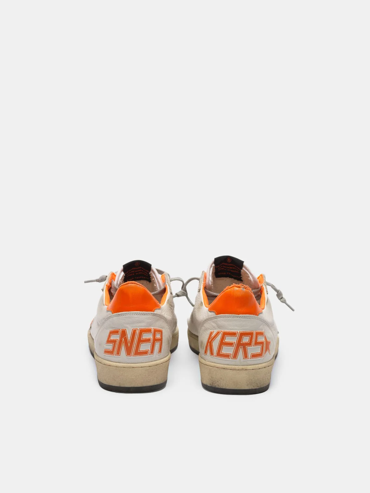 Men | Ball Star Sneakers Leather with Dayglow Details & Lining - Image 2