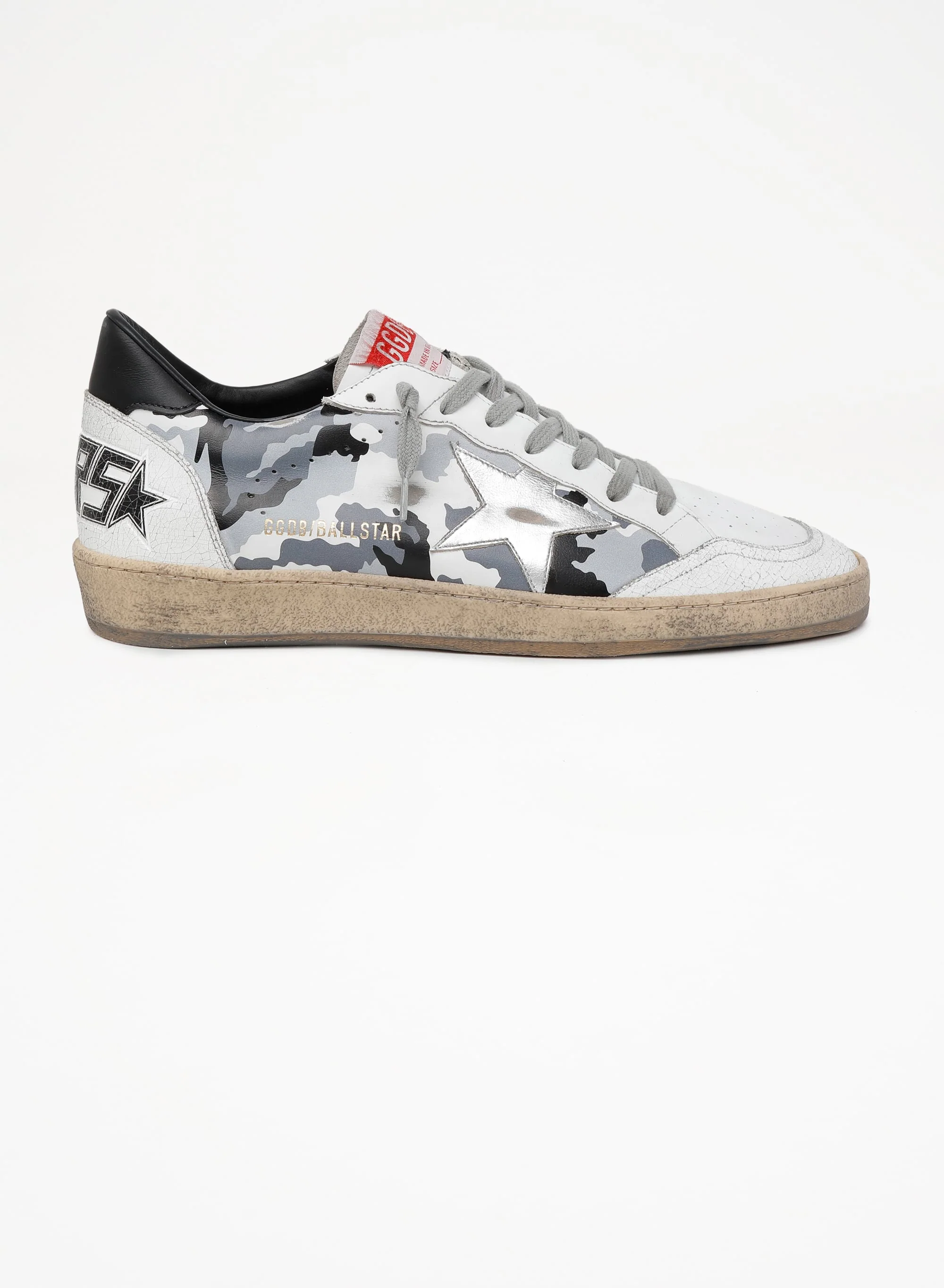 Men | Ball Star with Grey Camouflage Leather & Silver Star | Grey Camouflage x White x Black - Image 3