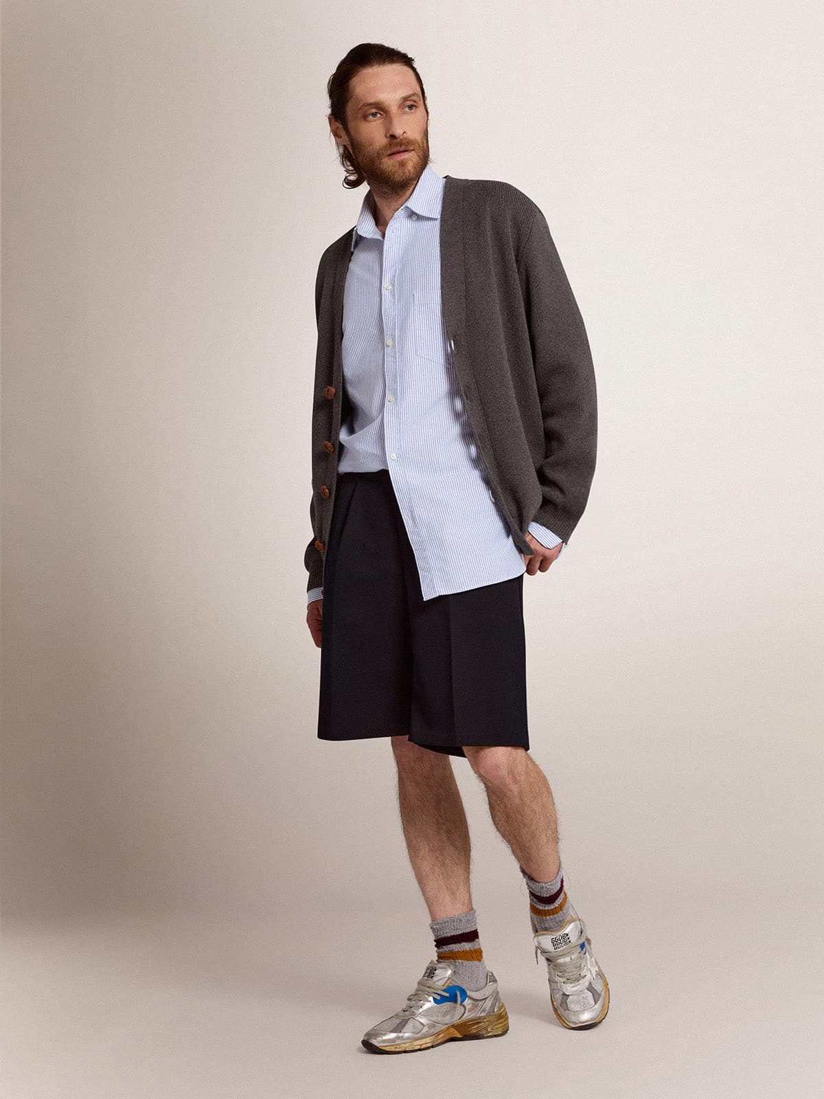 Men | Bermuda Shorts Dark Blue Wool | Dark Blue - Image 5