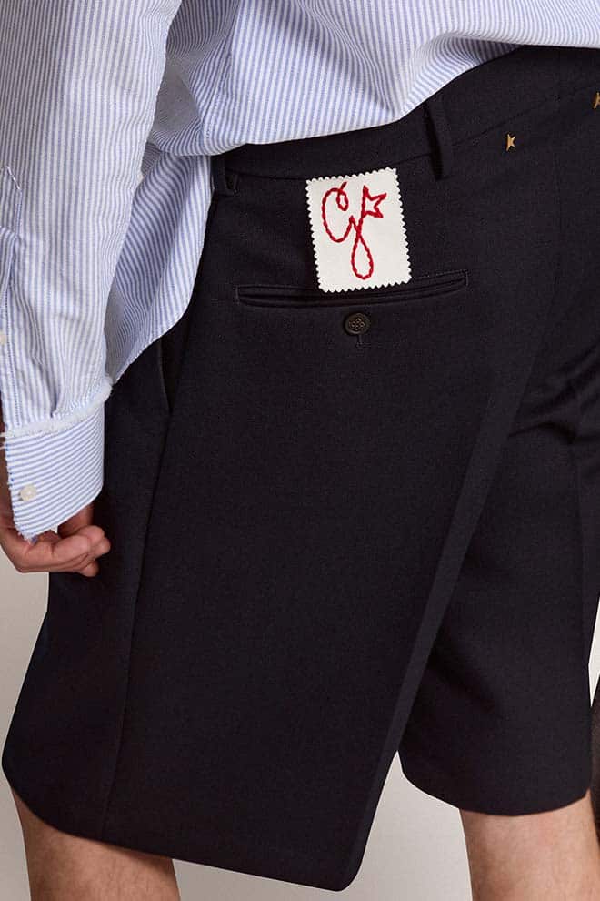 Men | Bermuda Shorts Dark Blue Wool | Dark Blue - Image 7