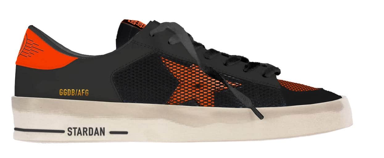 Men | Black & Orange Stardan Sneakers - Image 2