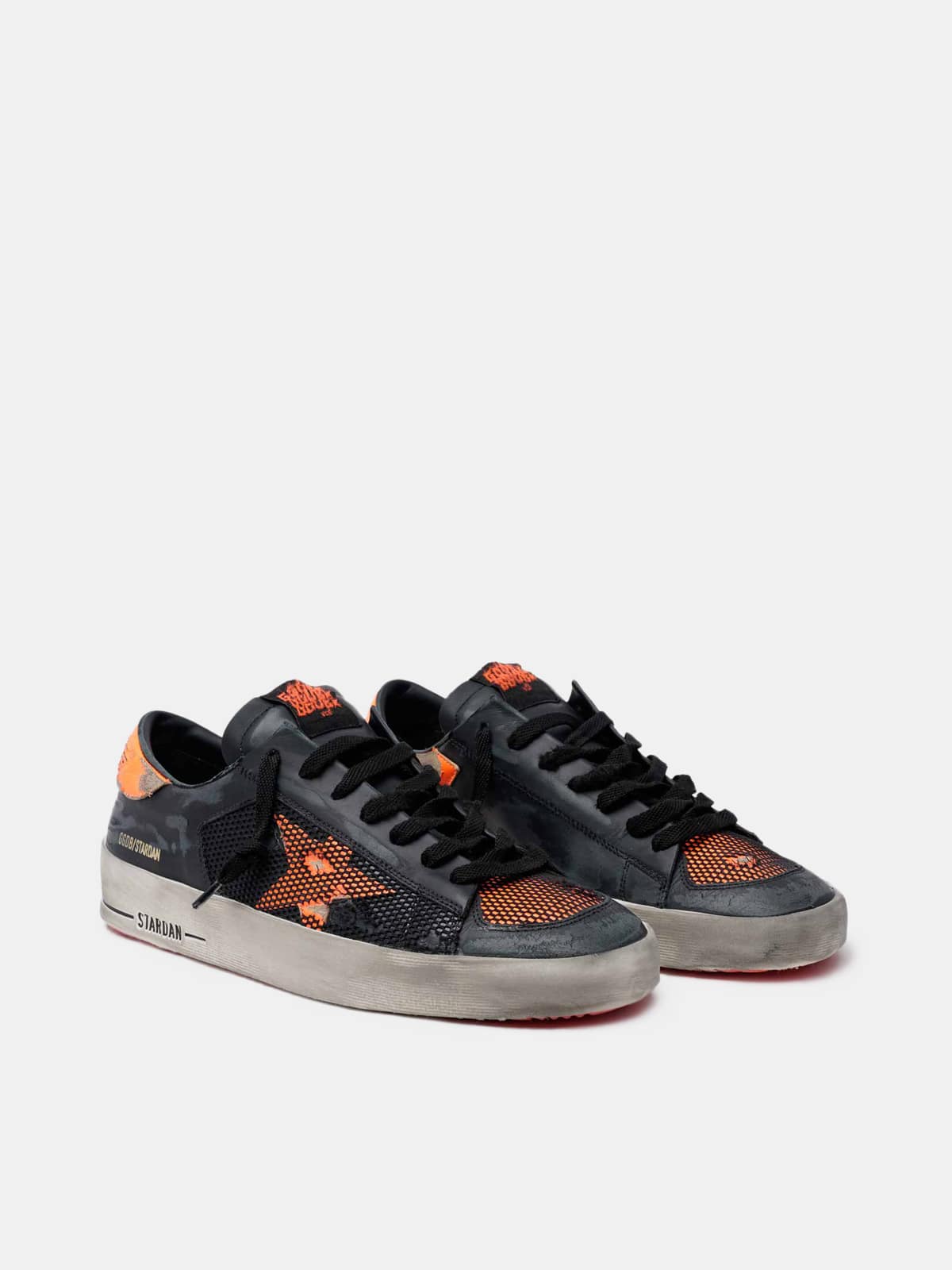 Men | Black & Orange Stardan Sneakers - Image 5