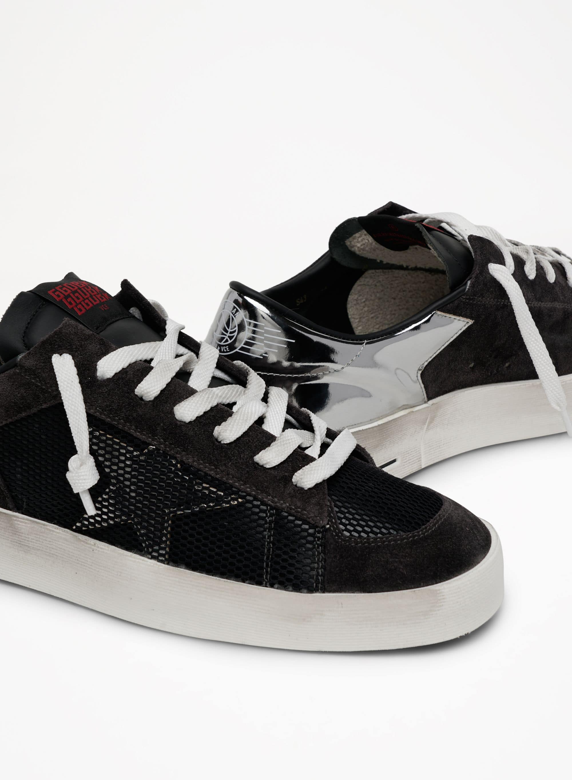 Men | Black Stardan Sneakers with Metallic Star | Black x Dark Grey x Silver - Image 5