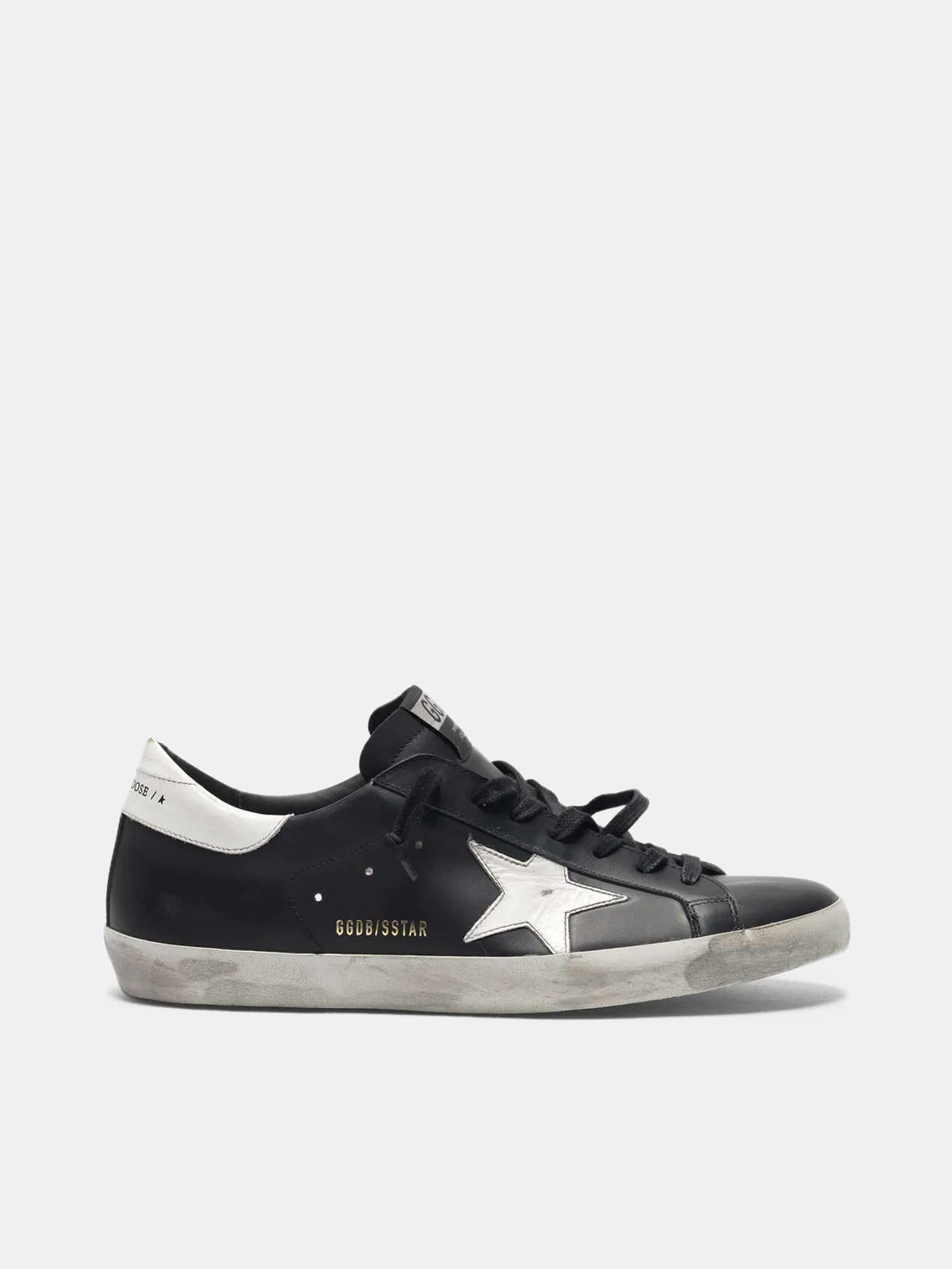 Men | Black Super-Star Sneakers Leather with White Star - Image 3