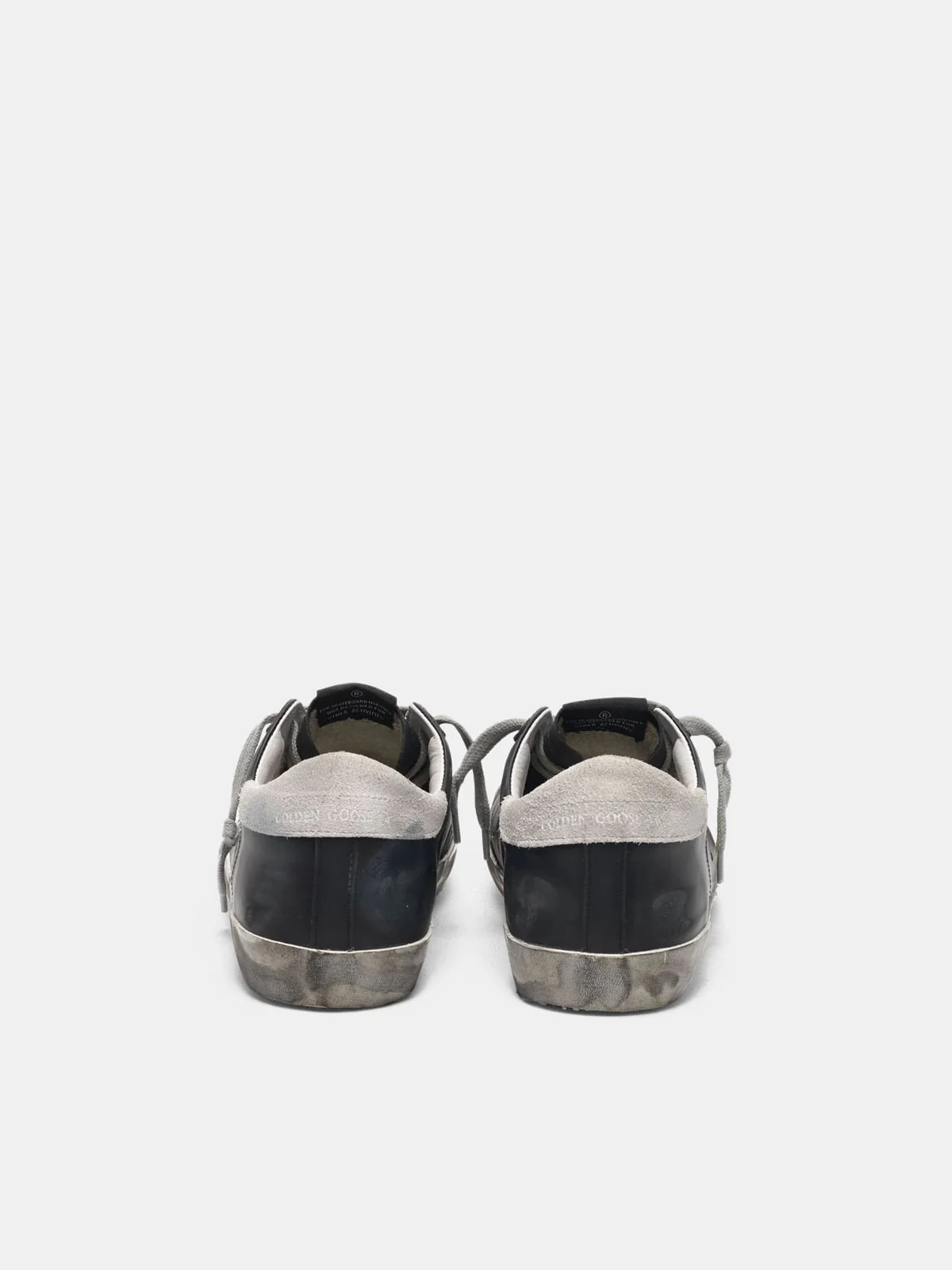 Men | Black Super-Star Sneakers with Handwritten Lettering - Image 6
