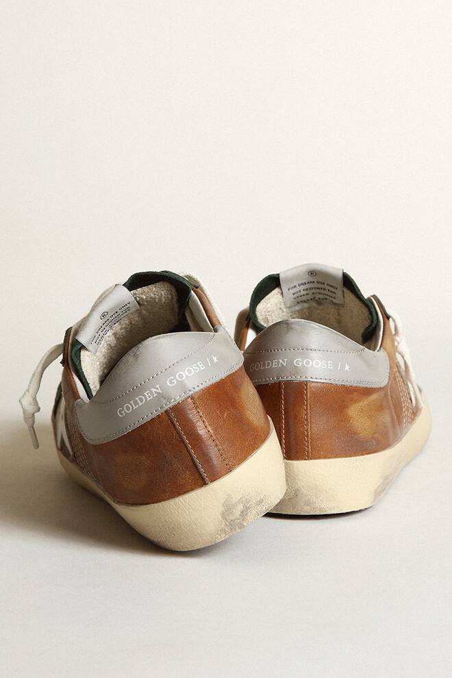 Men | Brown Super-Star Suede with White Star & Green Tongue | Cuoio x Green x White x Grey - Image 4