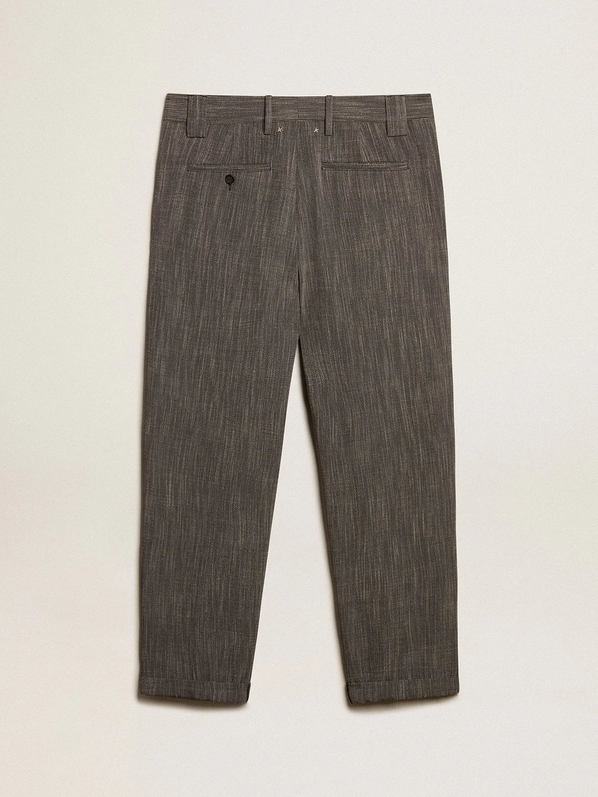 Men | Chinos Gray Melange Wool Blend | Grey x White - Image 6