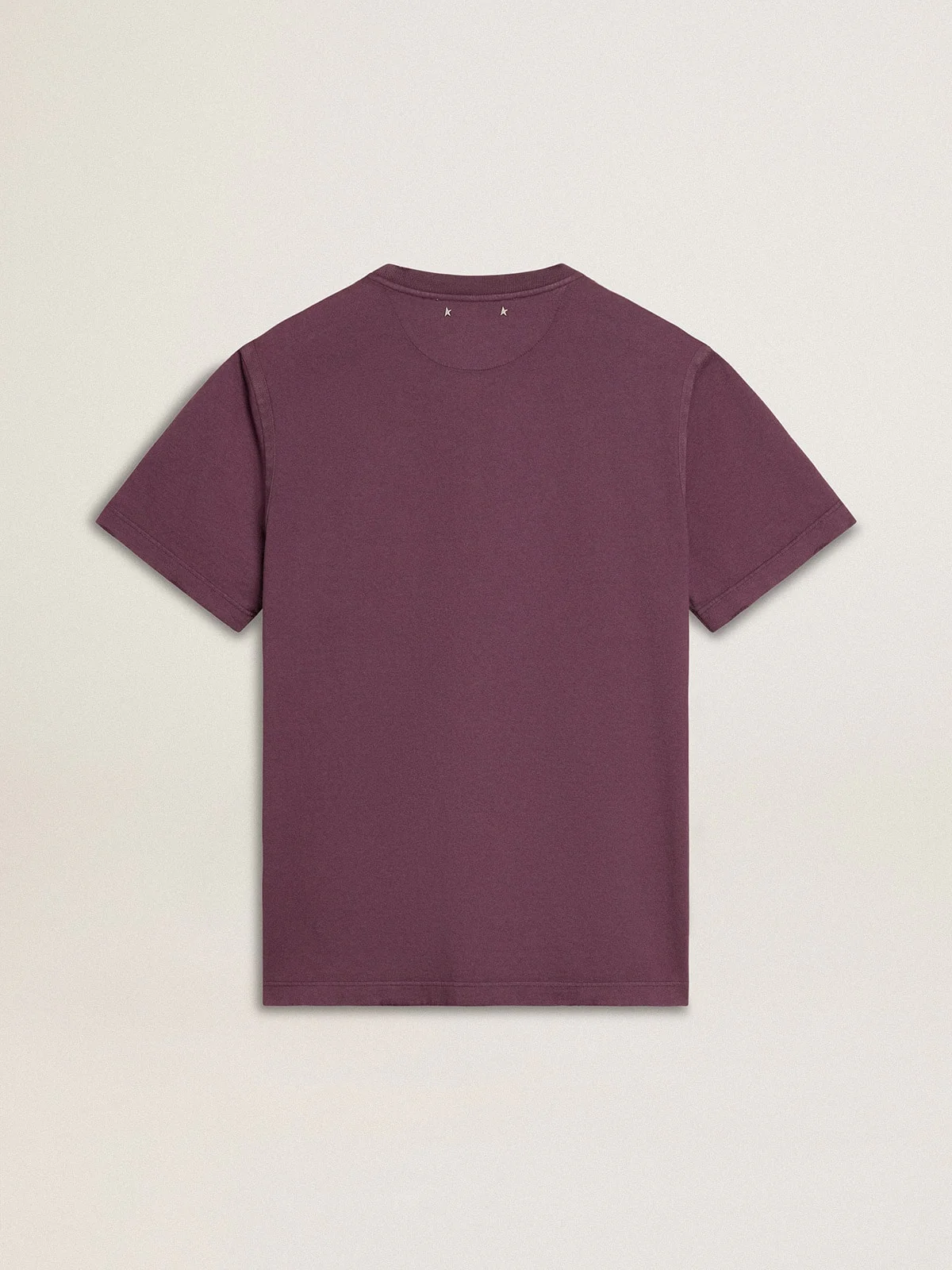 Men | Cotton T-Shirt Worn Purple with Logo Print | Purple x Black - Image 8