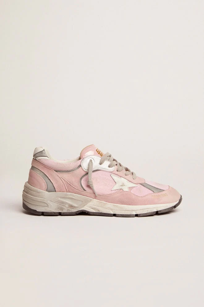 Men | Dad-Star Pink Suede with White Star & Heel Tab | Pink x White - Image 4